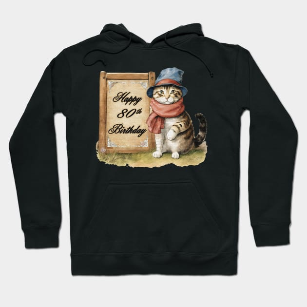 Happy 80th Birthday Hoodie by JnS Merch Store